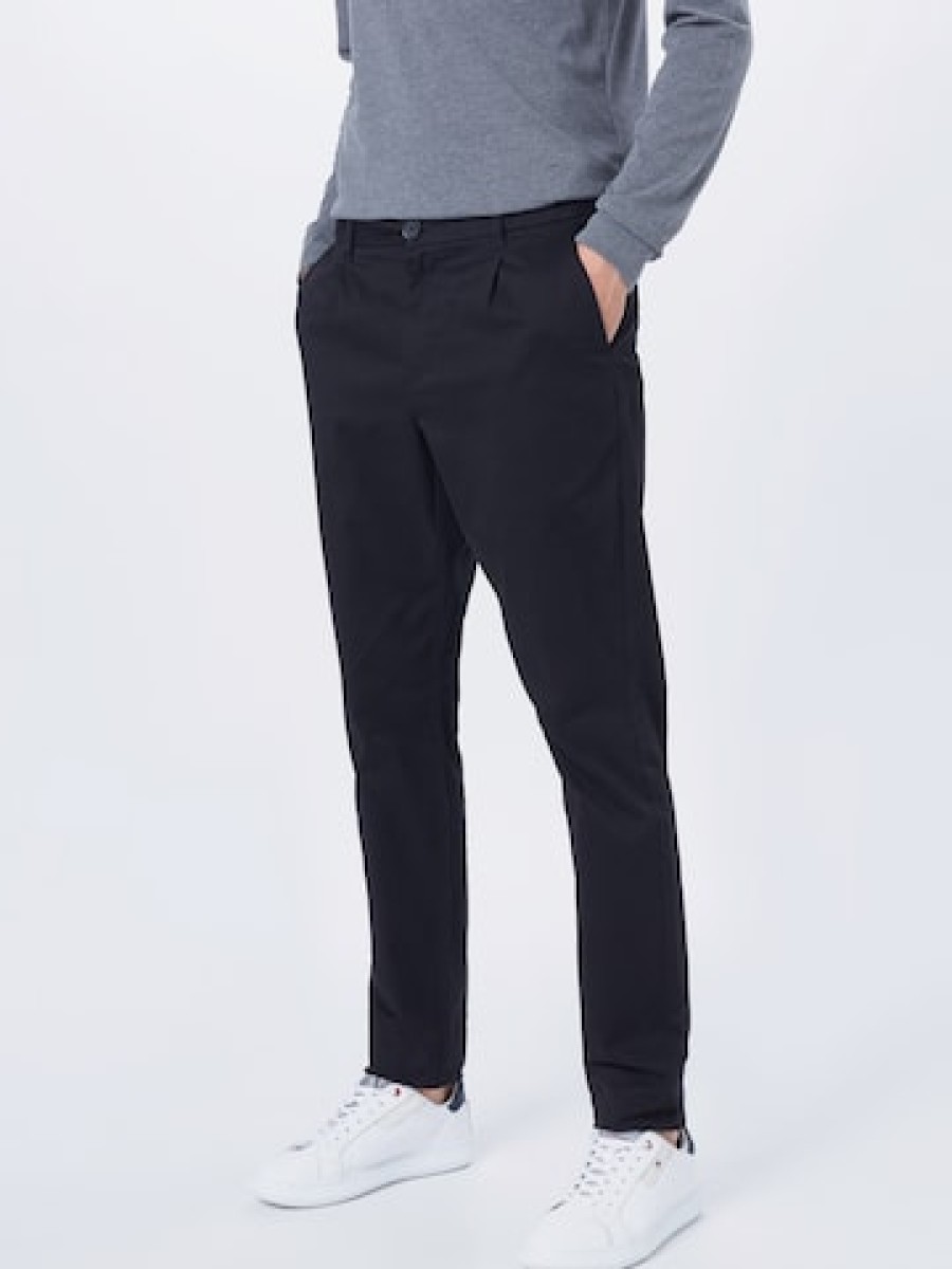 Hombres Solo Pantalones | Pantalon Slim Fit Con Pliegues En El Frente 'Cam'