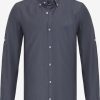 Hombres MEZCLILLA Tallas Grandes | Camisa De Negocios De Corte Regular